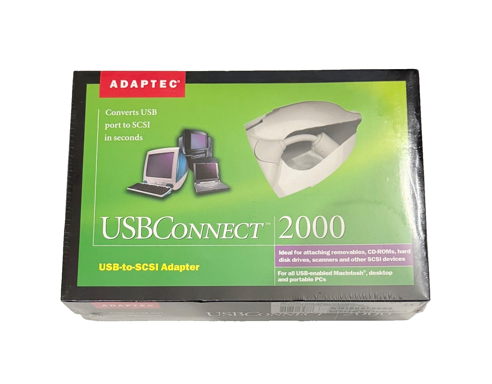 NEW Adaptec USBConnect USBXchange USB to SCSI HD50 Adapter 50-Pin Cable Mac/PC
