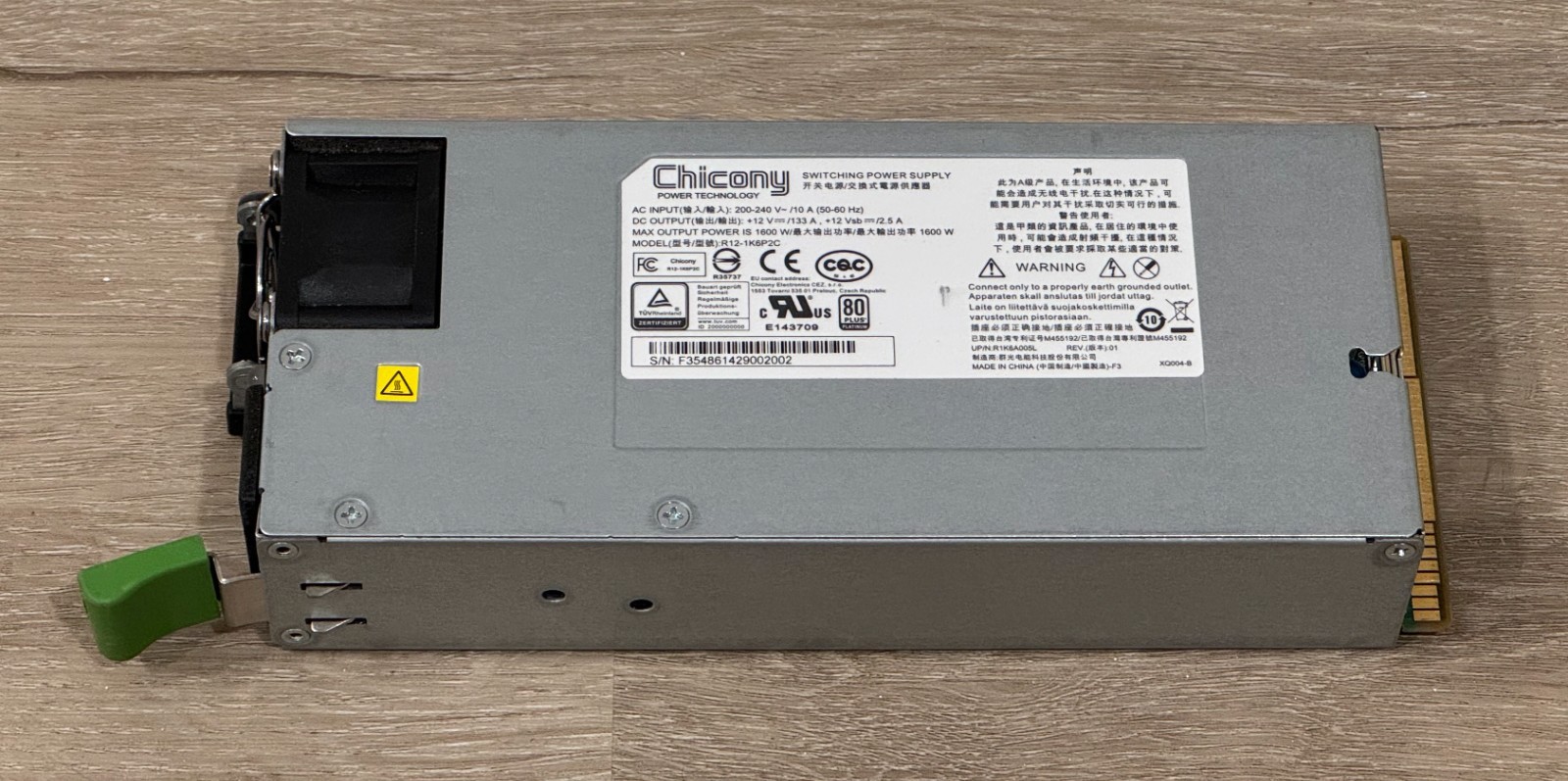 Chicony R12-1K6P2C 1600W Power Supply PSU TESTED WORKING