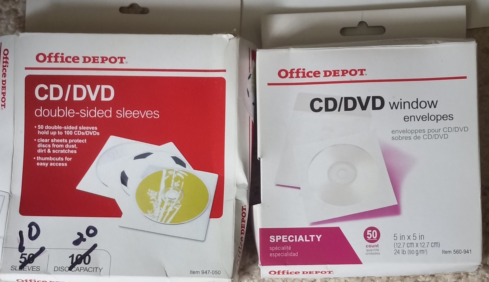 60 CD DVD  Window Sleeves  FAST SHIP  10 are double sided