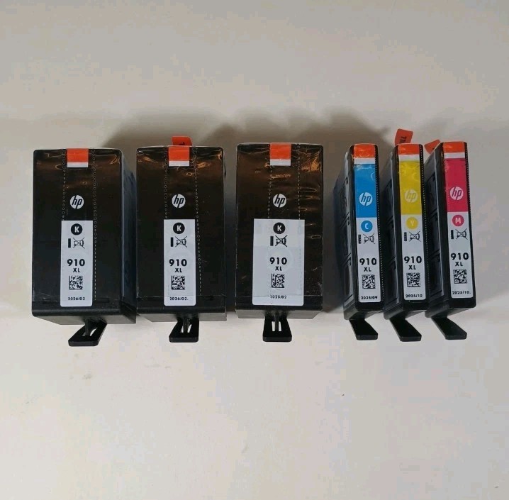 3 BLACK 3 COLOR LOT HP 910XL BLACK + COLOR INK Expired- OFFICEJET PRO 8028 8028e