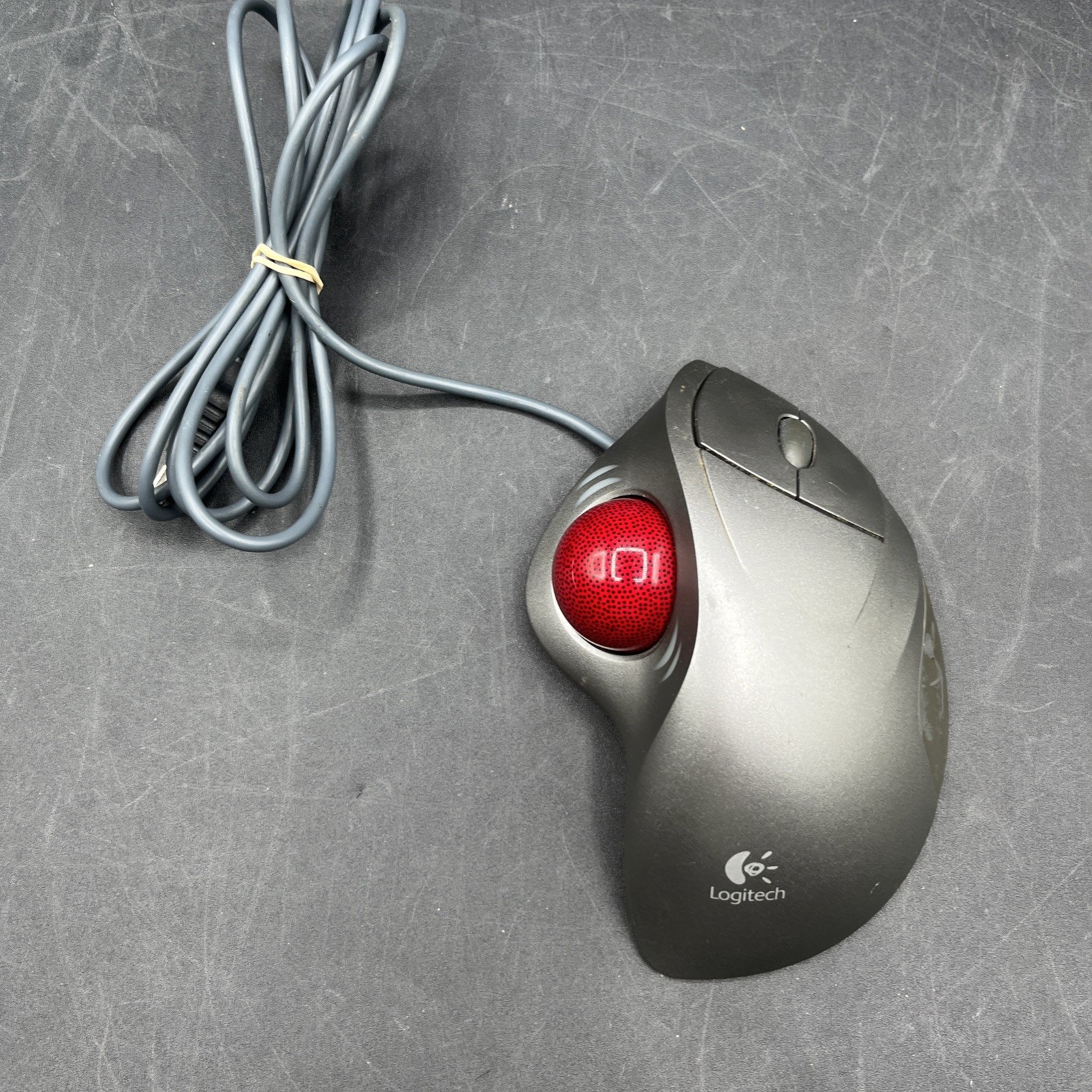 Logitech T-BB18 TrackMan Wheel Marble Mouse Wired USB Trackball Ball 