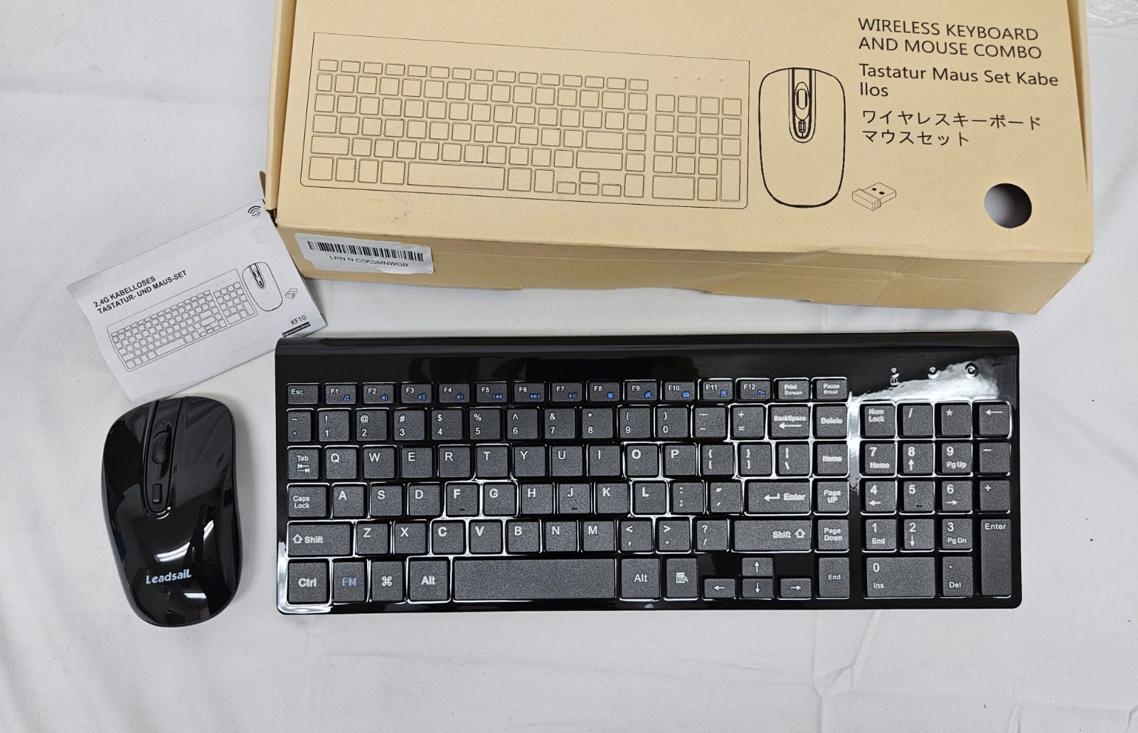 Open-Box LeadsaiL KSD1 Wireless Keyboard and Mouse Combo, Silent (W1-C4-68)