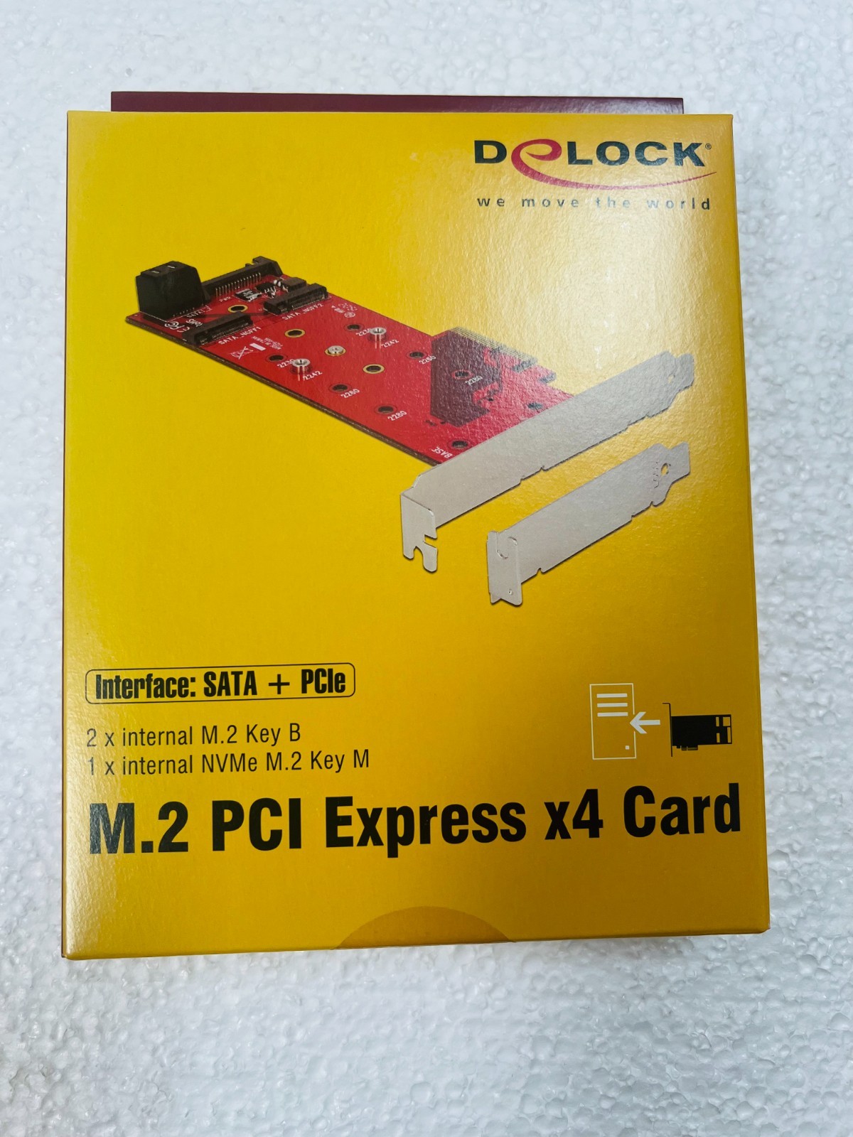 Delock PCIE 3.0 x4 Card 2 x internal M.2 NGFF SATA  + 1 x internal NVMe M.2 -New