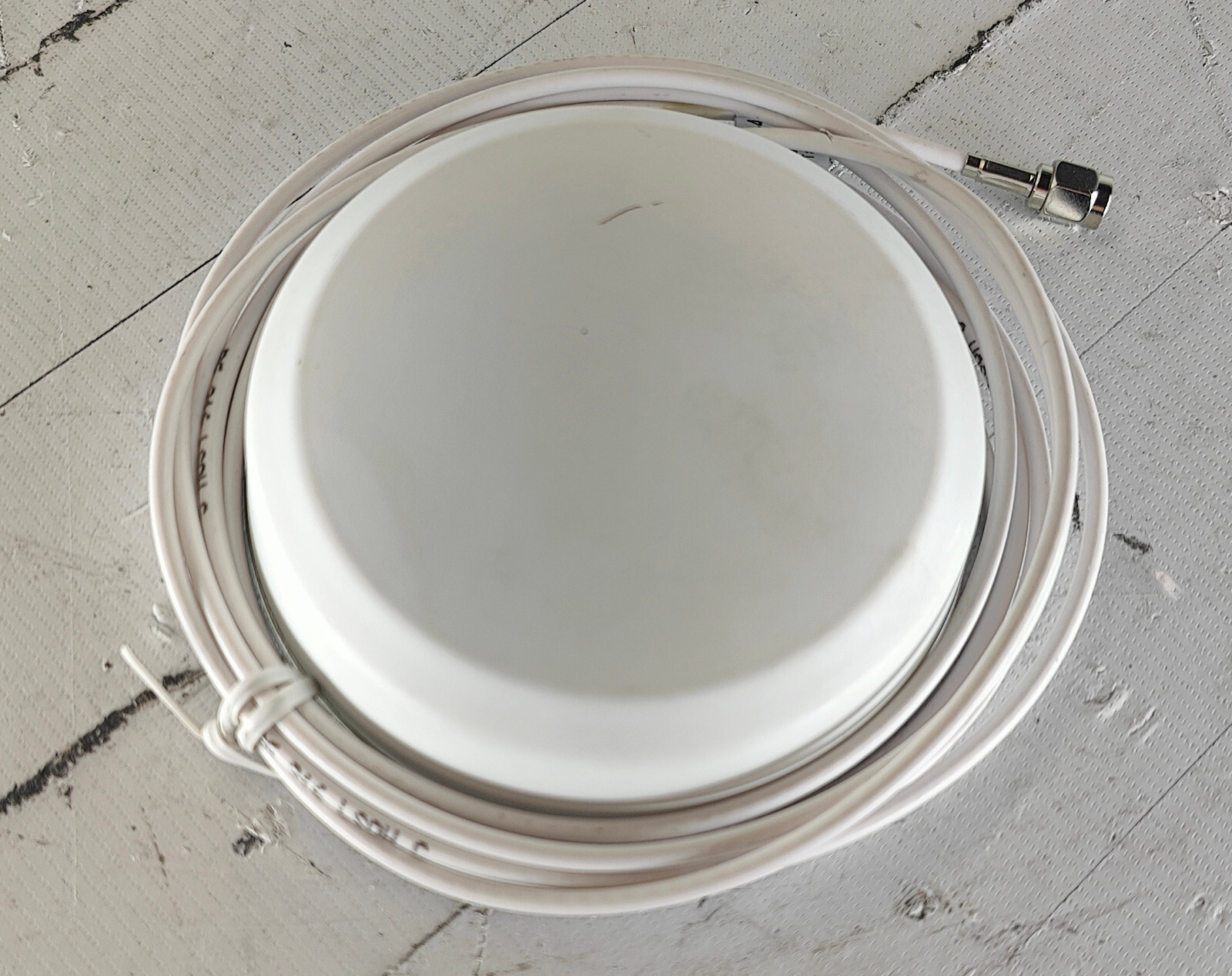 Generic White Low-Profile Cellular Antenna with RG 316 Coaxial Cable 201416-4