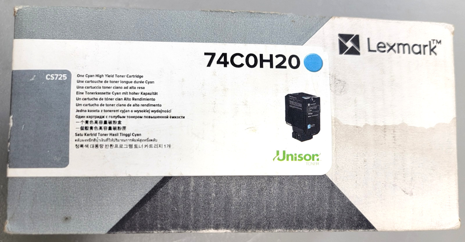 Lexmark 74C0H20 Cyan High Yield Toner Cartridge New Open Box