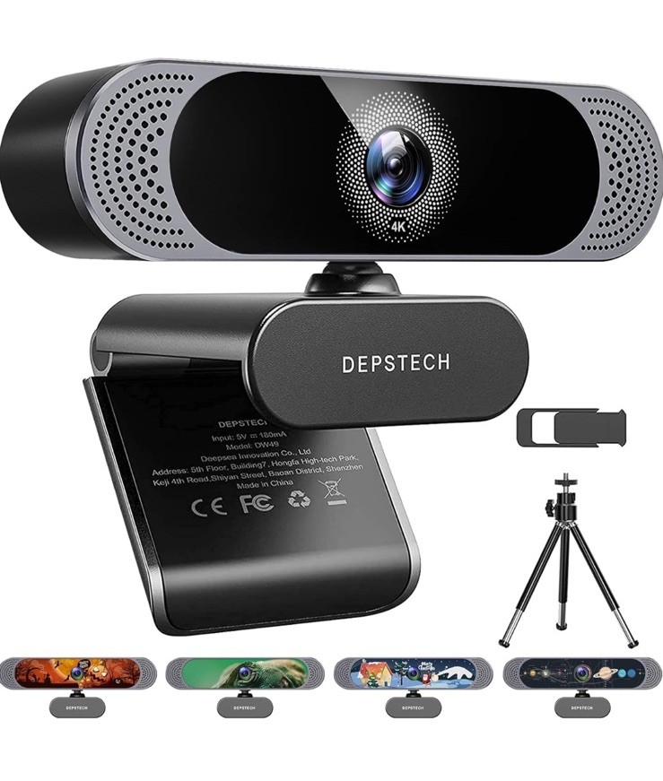 DEPSTECH 4K Webcam, DW49 HD 8MP Sony Sensor Autofocus Webcam with Microphone