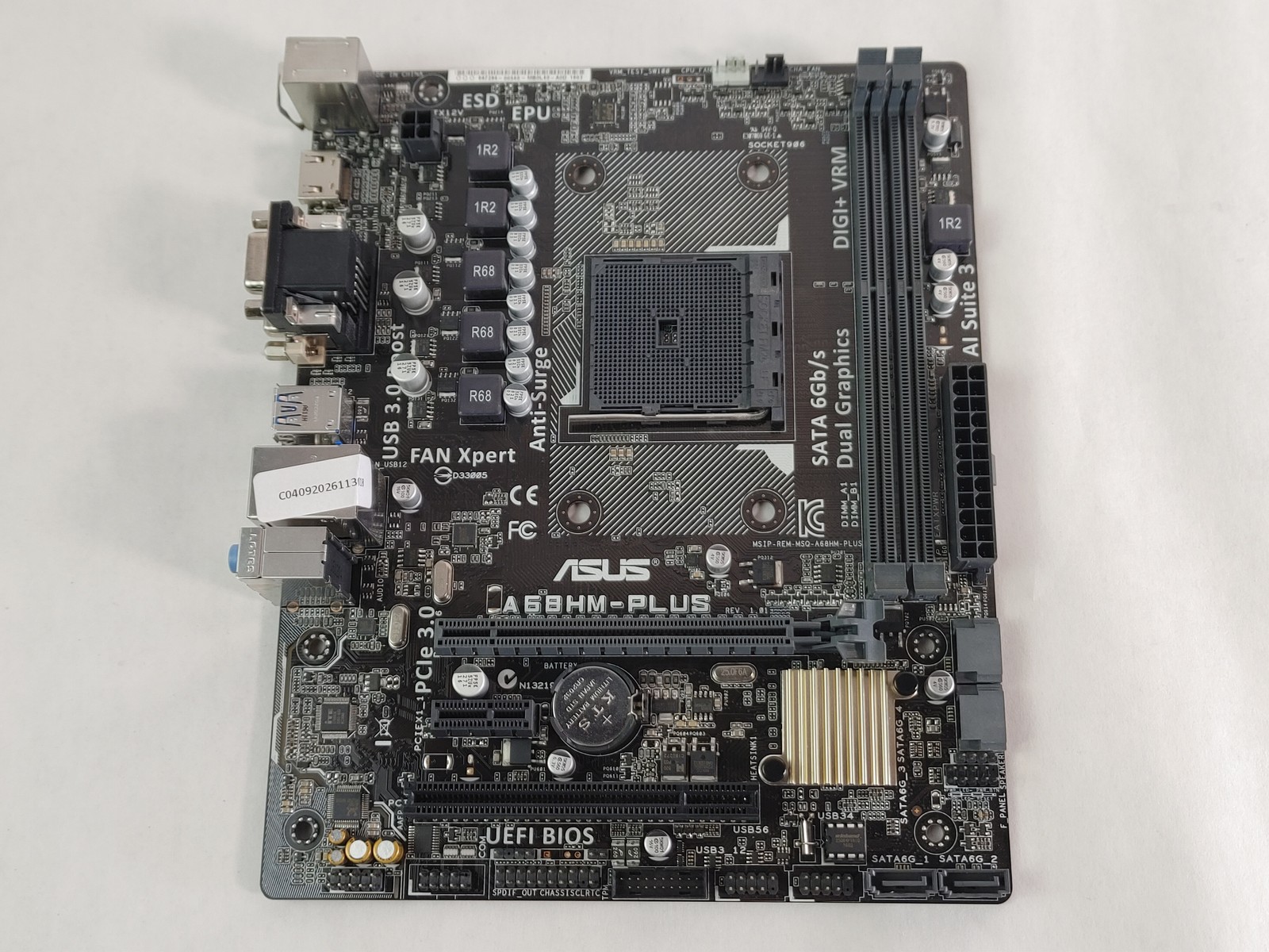 Lot of 2 Asus A68HM-PLUS AMD Socket FM2+ DDR3 Desktop Motherboard