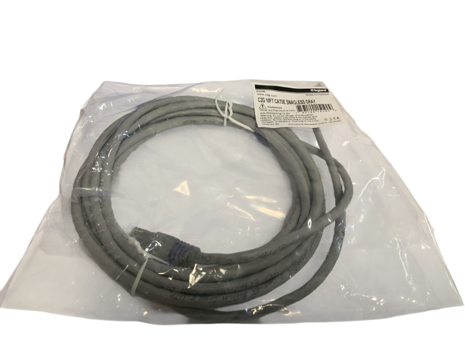 5 PCS C2G 10FT CAT5E Ethernet Network Cable Snagless Gray #15199 Legrand