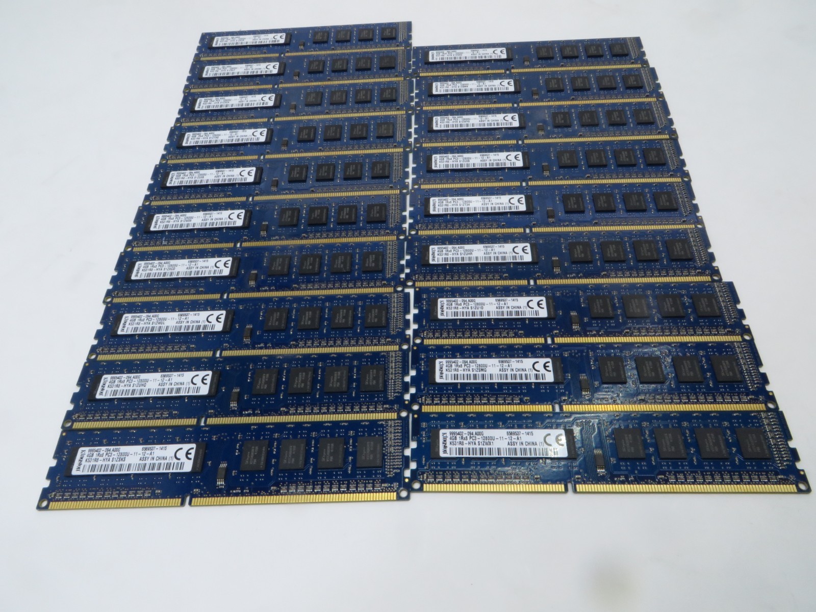LOT OF 19 KINGSTON 4GB PC3-12800U DESKTOP DDR3 1600MHZ  240-PIN MEMORY RAM T7-B2