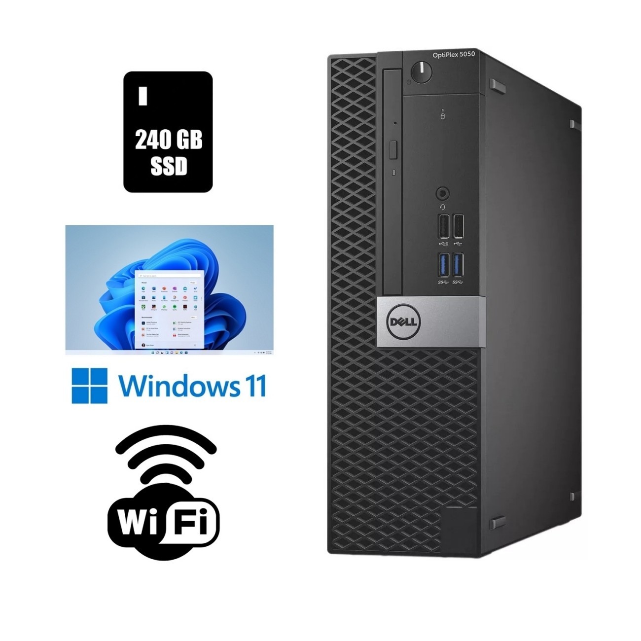 Dell OptiPlex 5050 SFF Desktop Computer 16GB Ram 240GB SSD Wi-Fi Windows 11 Pro
