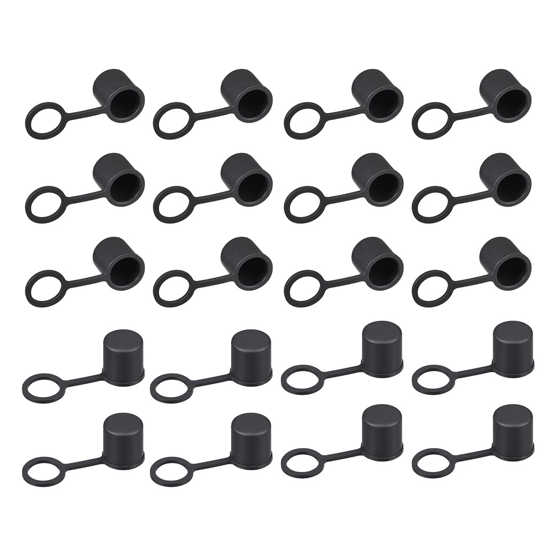20 x Silicone BNC-B Anti-Dust Stopper Cap Cover for Female Jack Black