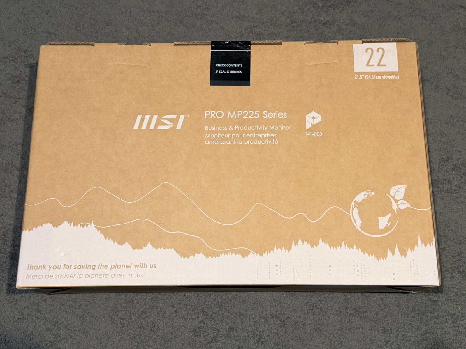MSI PRO MP225 E12VL 22" FHD 1080p Monitor 1ms 4000:1 Adaptive Sync HDMI VGA