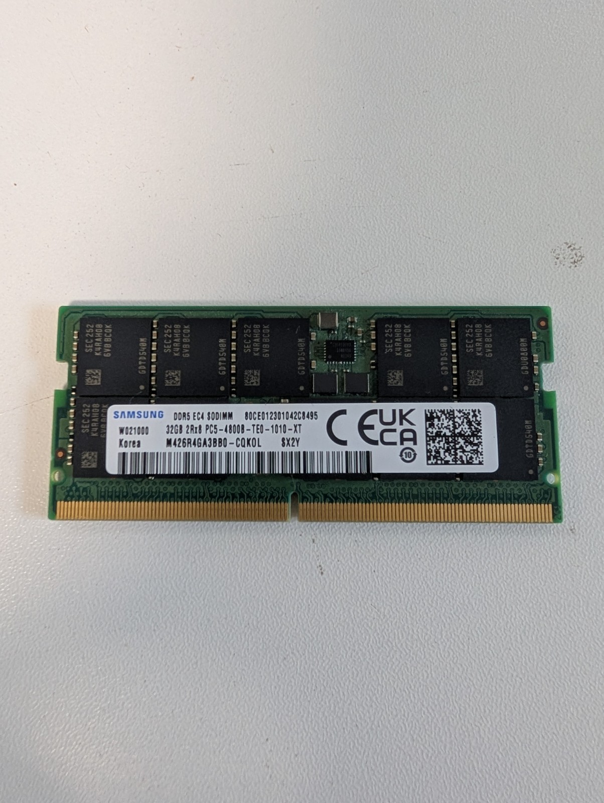 Samsung 32GB 1x32GB DDR5 4800 CL40 ECC SO-DIMM M426R4GA3BB0-CQK0L