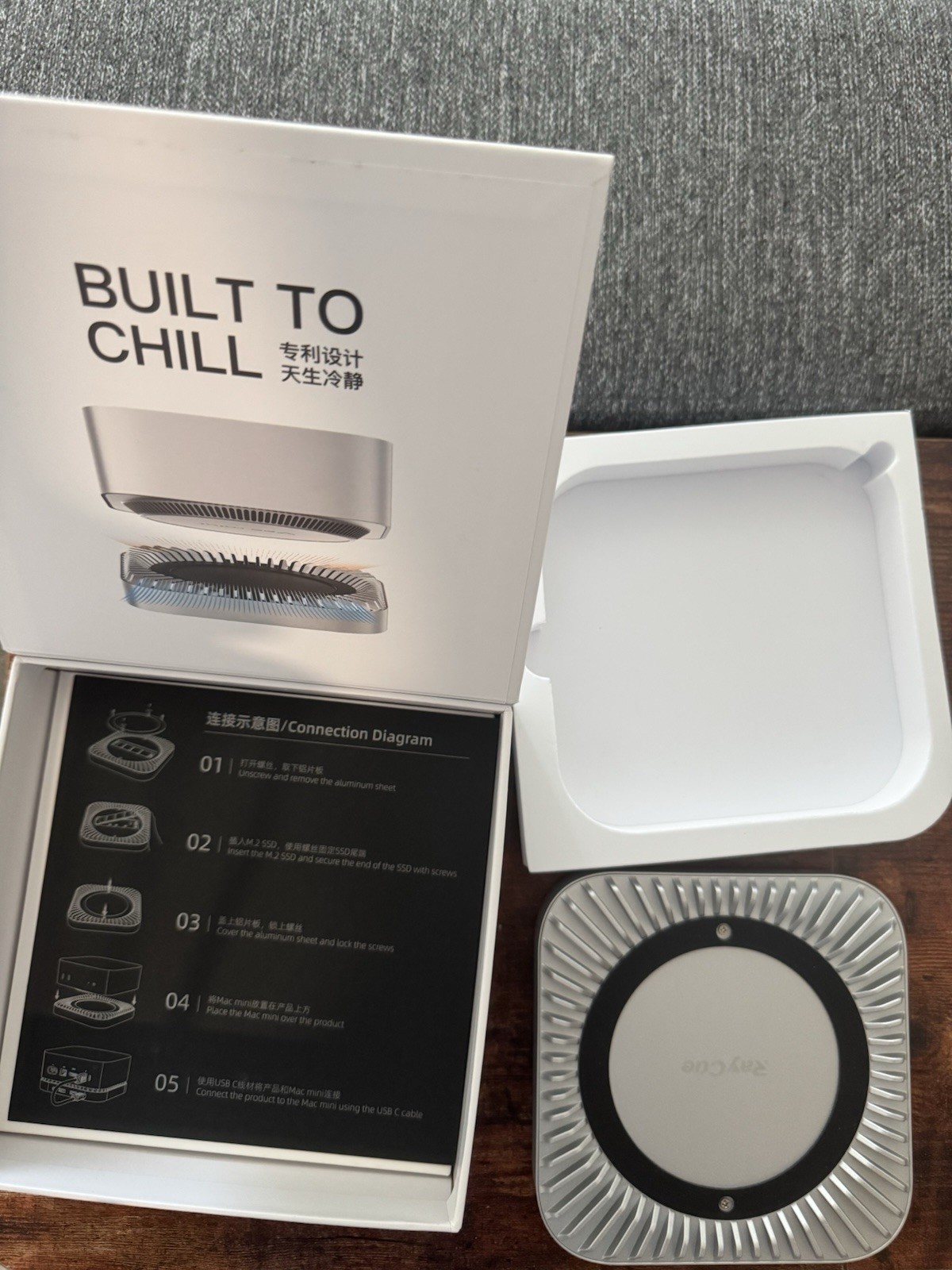 RayCue Mac Mini Hub & Stand DK541 - Silver Aluminum USB Hub Dock - NEW/SEALED