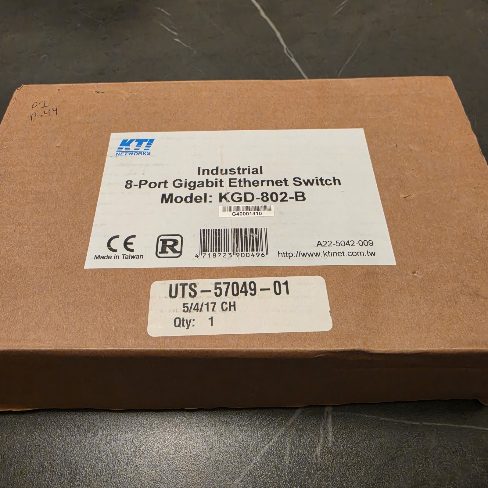 KGD-802-B KTI Industrial Managed 8-Port Gigabit Ethernet Switch SFP DIN Rail NOS