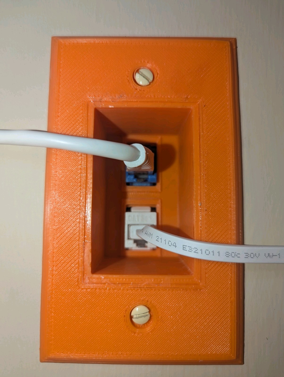 Dual Recessed Ethernet Wall Plate Case Reclaim Your Wasted Space 3d printed