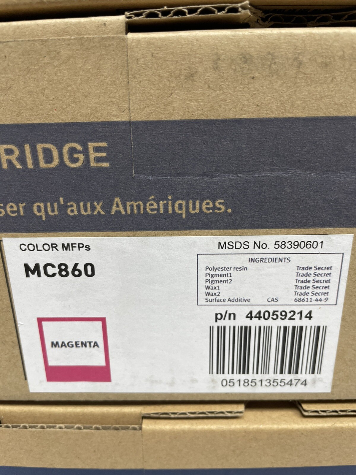 Okidata OKI MC860 Magenta Toner 44059214 OEM