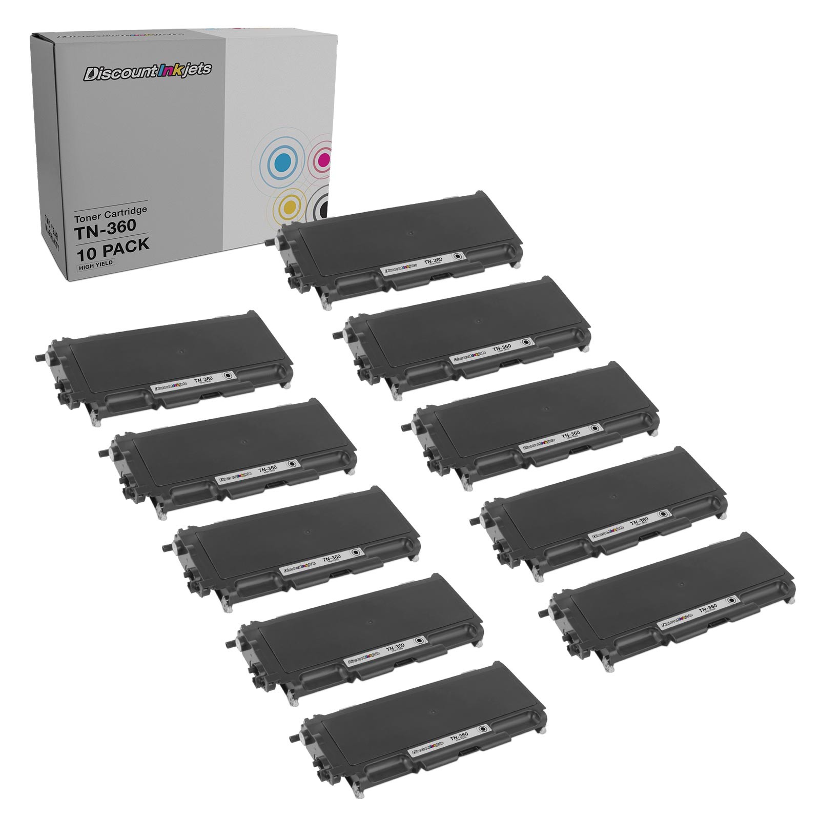 10PK BLACK HY Toner Cartridge for Brother TN360 TN-360 DCP-7040 DCP-7030 DCP7045