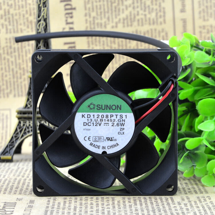 1pc SUNON KD1208PTS1 8CM 8025 12V 1.9W   2-wire Chassis Power Supply Cooling Fan