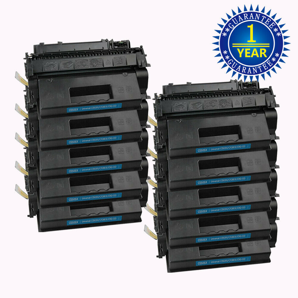 10PK CE505X 05X High Yield Toner Cartridge For HP Laserjet P2055 P2055dn P2055d