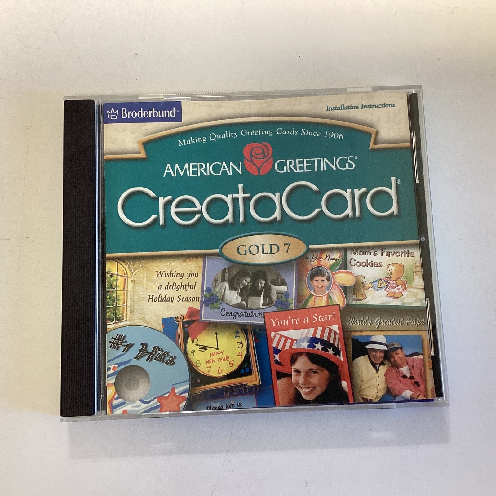 AMERICAN GREETINGS CREATACARD GOLD 7 CD-ROM (2002) BRODERBUND ~ WINDOWS 98/2000+