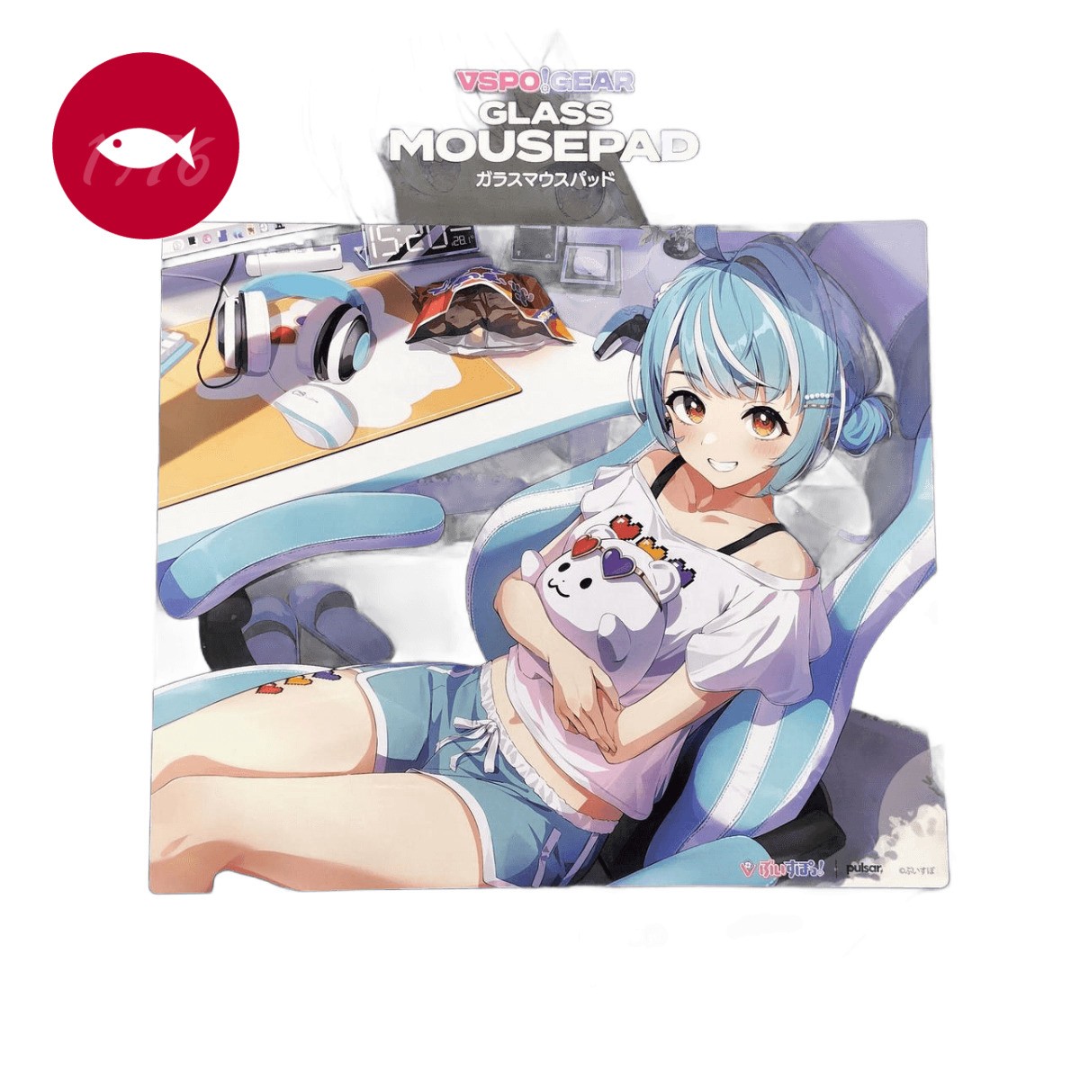 VSPO GEAR Glass Mousepad Ramune Shiranami Pulsar Japan Used VSPOGEAR Pre-owned