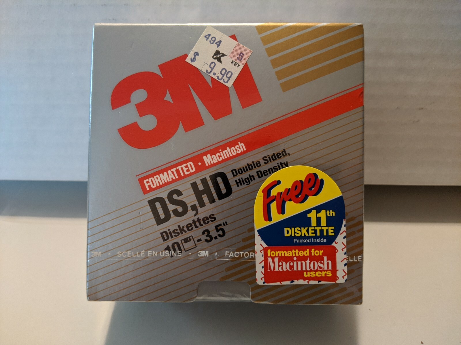 New NOS 3M DS HD High Density 3.5" 11 Floppy Diskettes Sealed Dual Sided