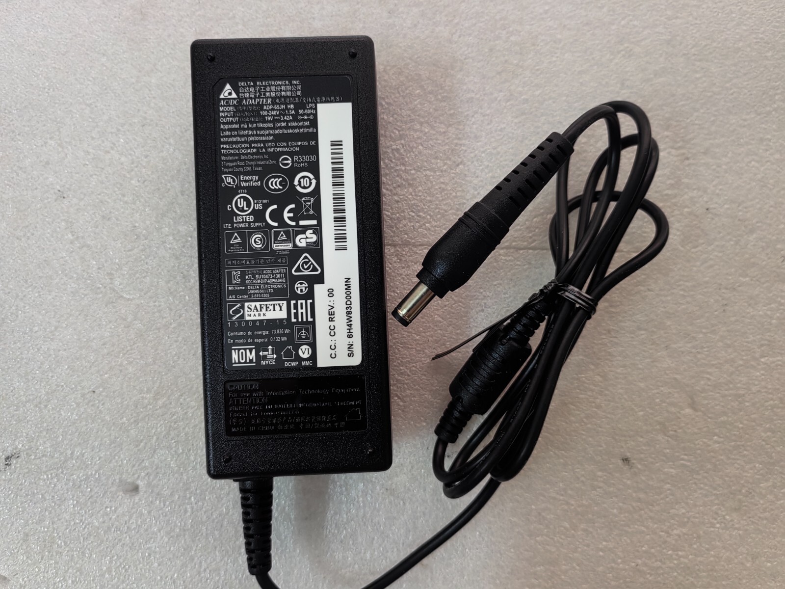 For Elo E389289 ESY10L1 NEW Original Delta 19V 3.42A 65W ADP-65JH HB AC Adapter