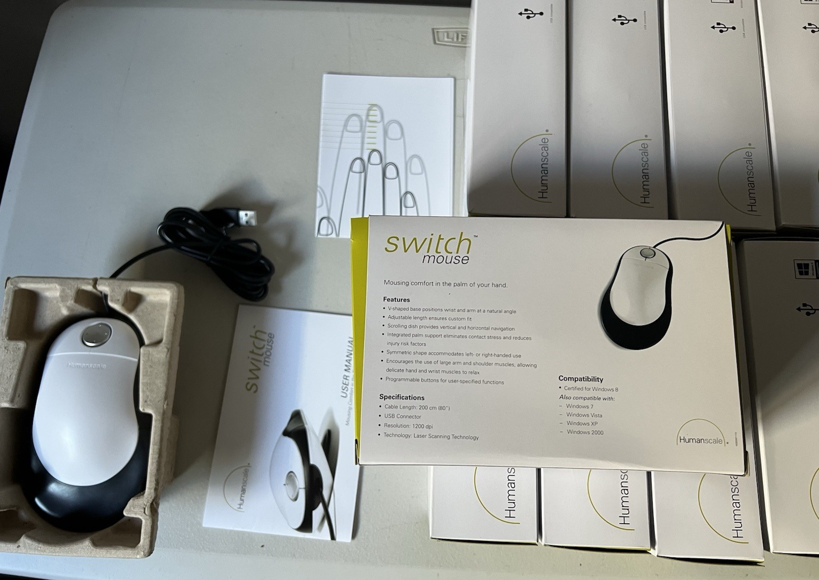 *Lot of 10* Humanscale Switch Ergonomic Adjustable Computer Mouse New Gaming