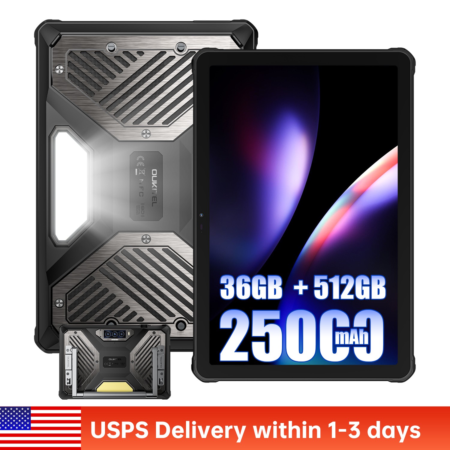 OUKITEL RT10 5G Rugged Tablet 11" 12GB+512GB 25000mAh Battery Android 15 64MP