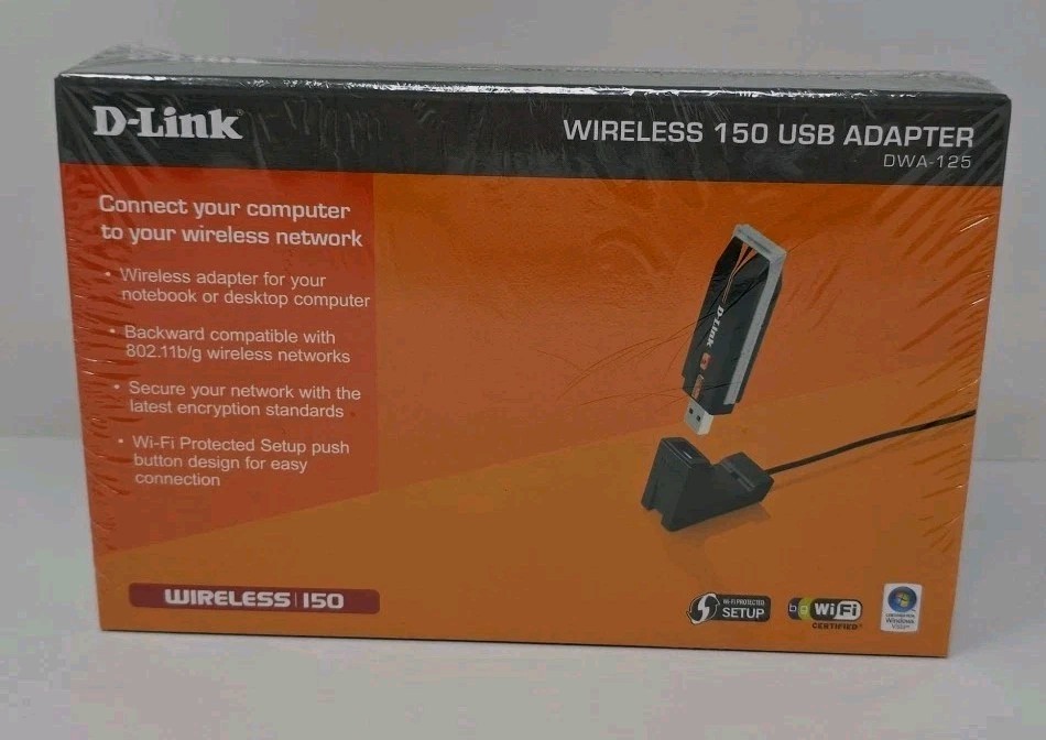 D-link DWA-125 DLINK Wireless 150 USB Adapter DLINK FIRMWARE VER 1.0 NEW