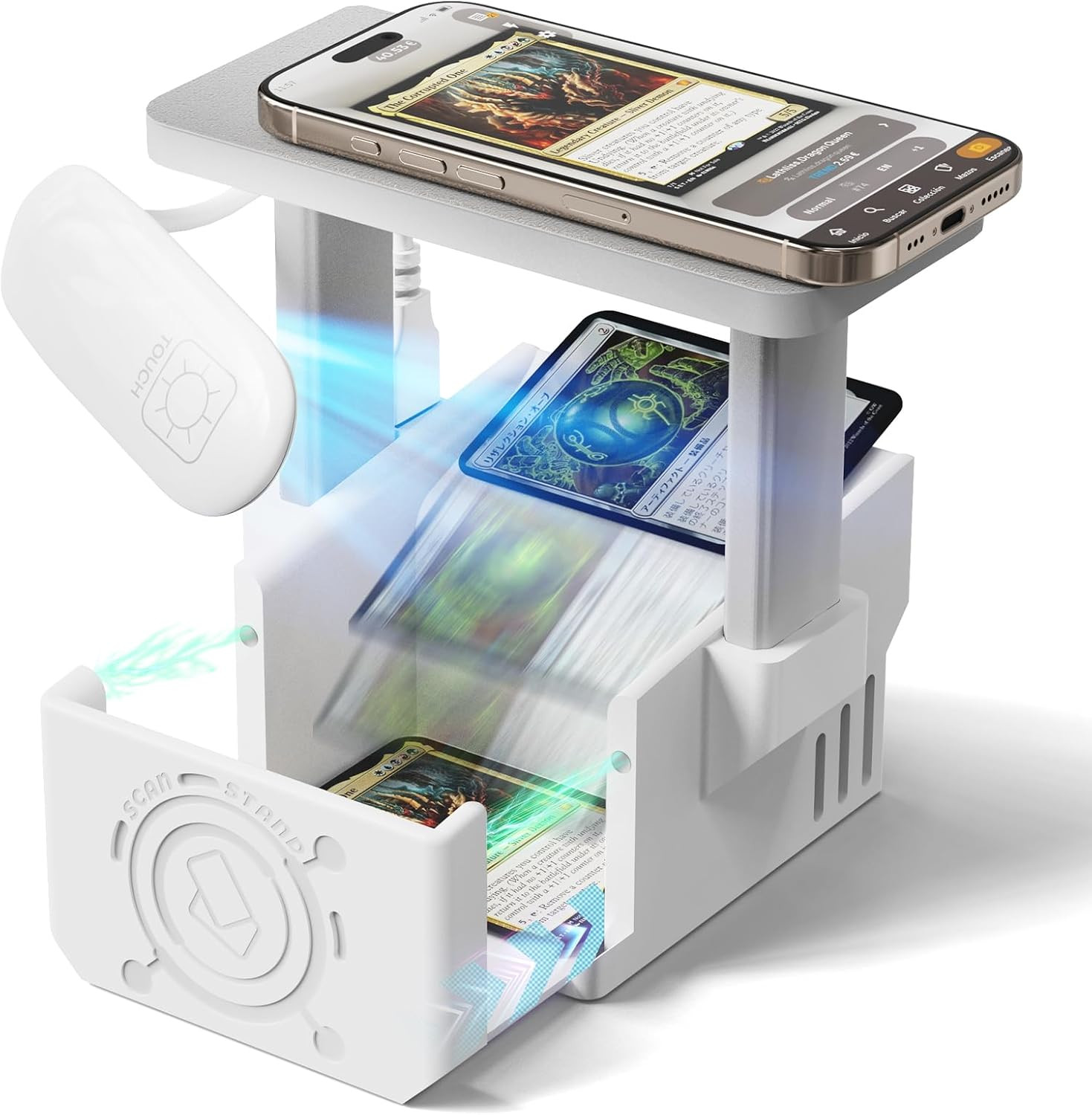 Card Scanner Pro for Trading Cards – MTG & TCG Card Scanner Stand with LED