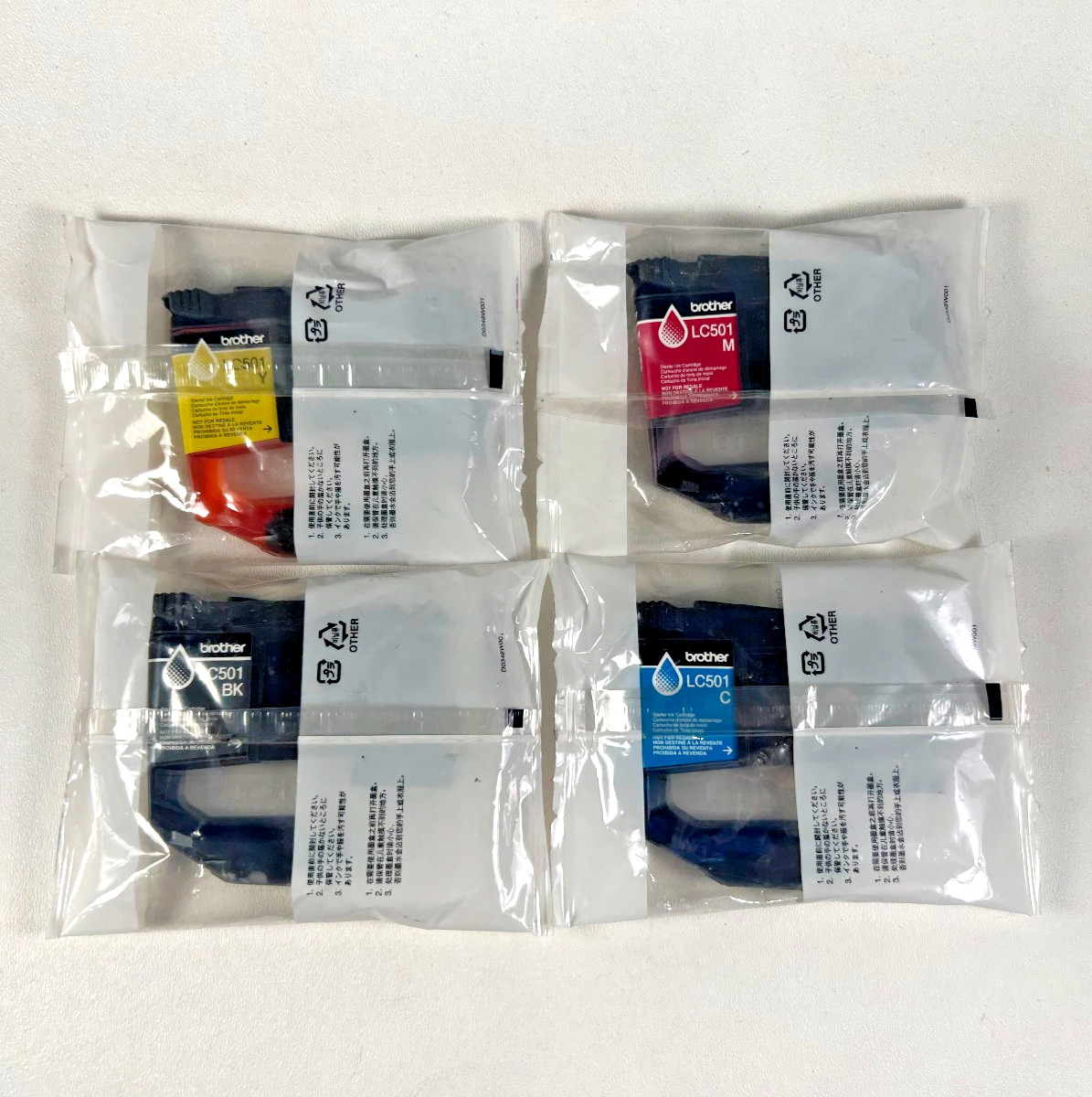 4PK GENUINE Brother LC501 Starter Ink for MFC-J1260DW MFC-J1360DW MFC-J1410DW