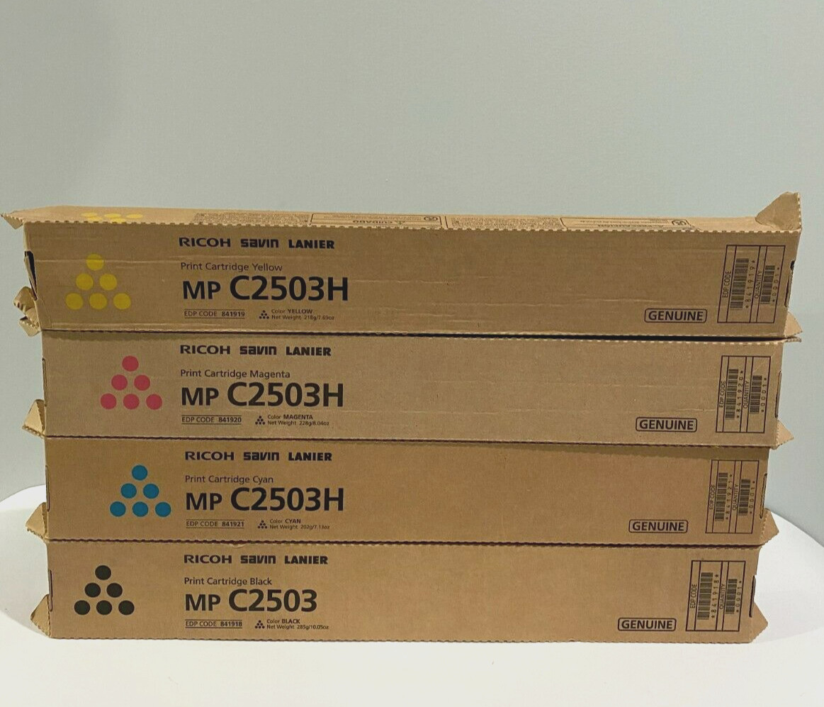 Ricoh MP C2503H 841918 19 20 21 Toner Set CMYK For MP C2503 Genuine Original NEW