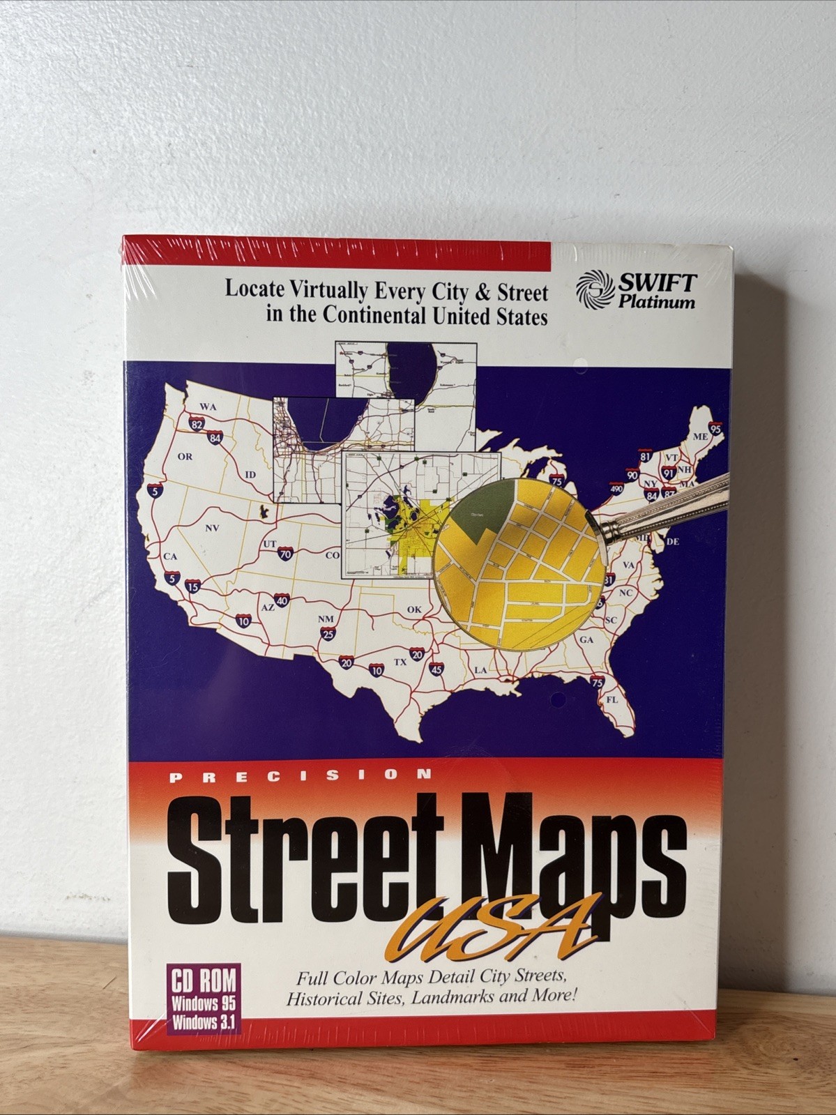 Swift Platinum - Street Maps USA - PC - New in box CD Rom Windows 95
