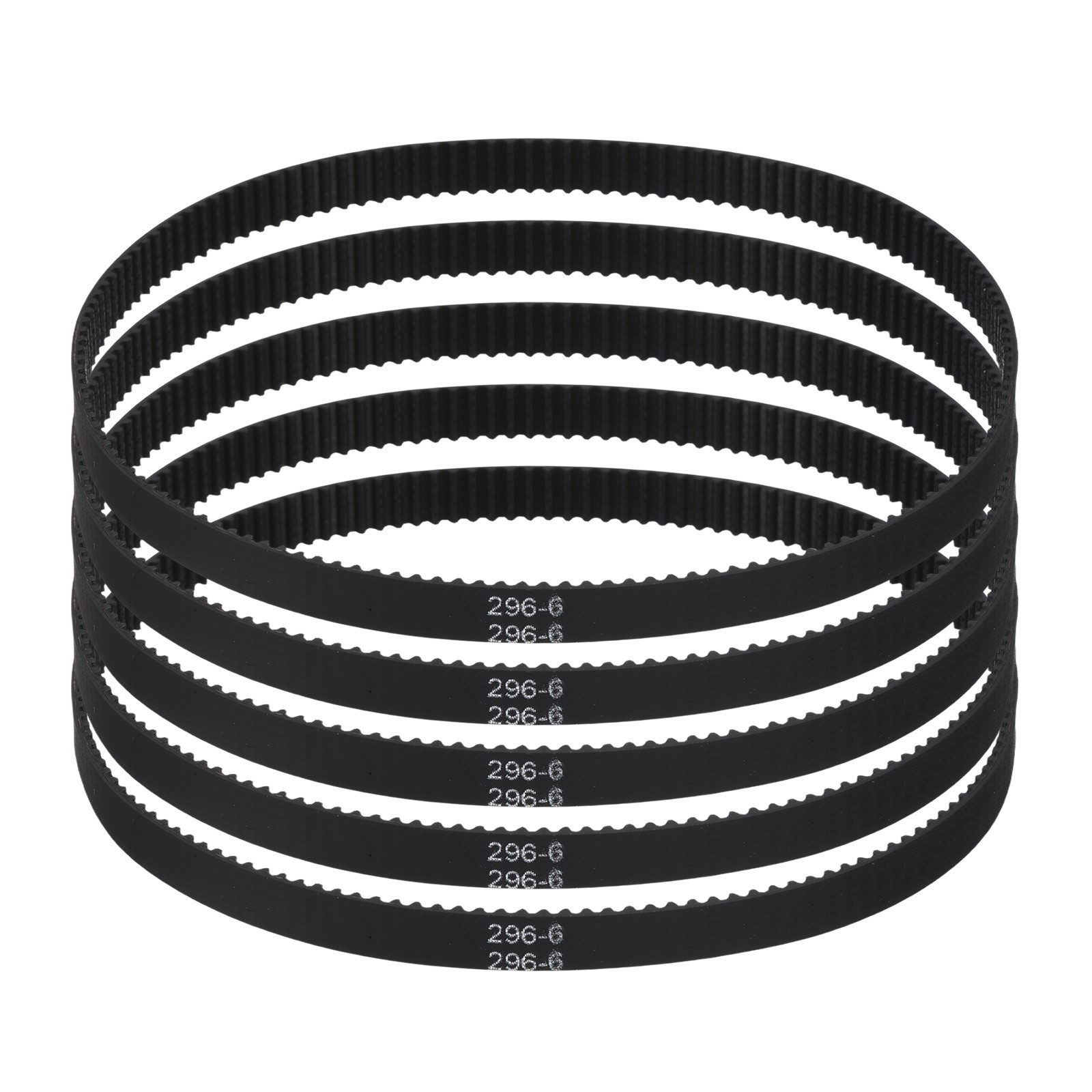296mm GT-2 Timing Belt, 5pcs 6mm Width 2mm Pitch 3D Printing Closed Loop, Black