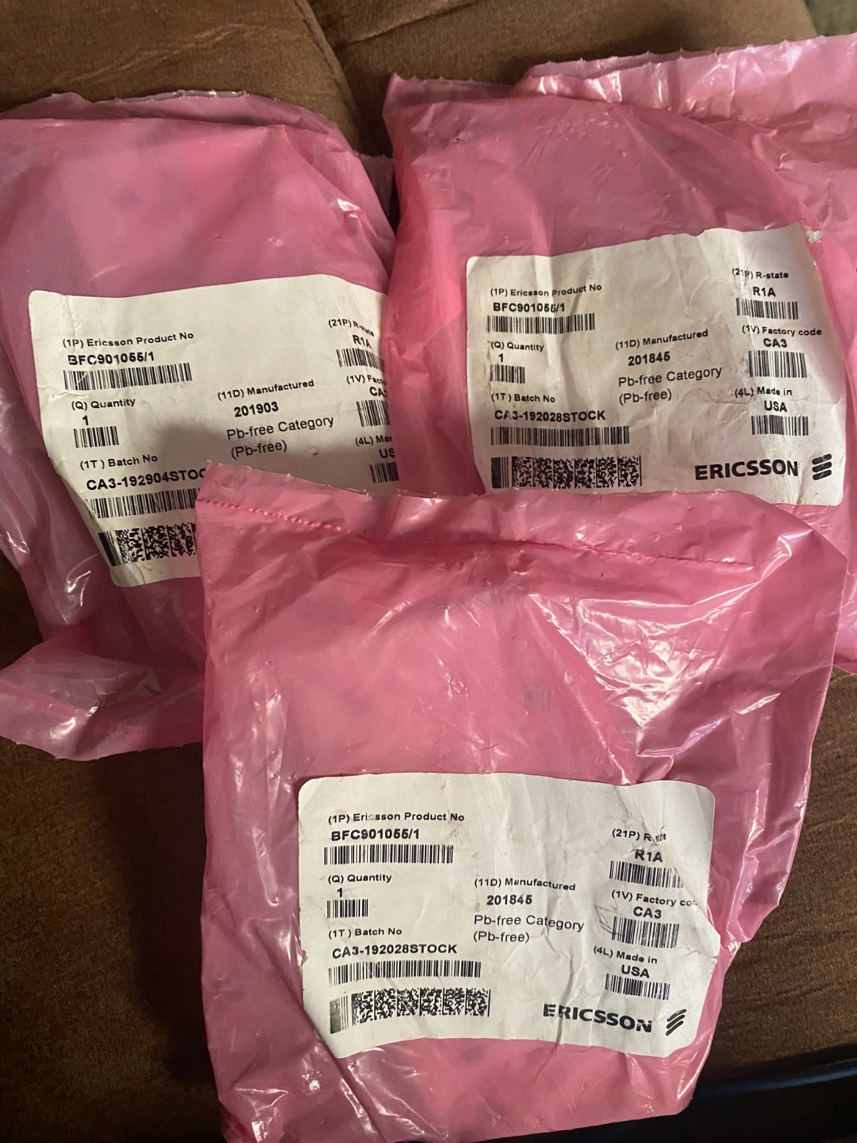 Lot of 3 Ericsson BFC901055/1 Coax Cable Bracket Kit