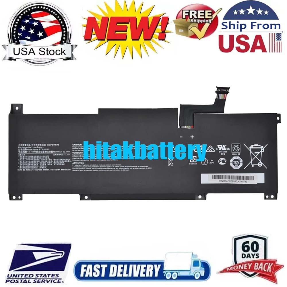 New BTY-M491 Battery for Summit B15 A11M Stealth 15M MSI Modern 15 A10M A11M USA