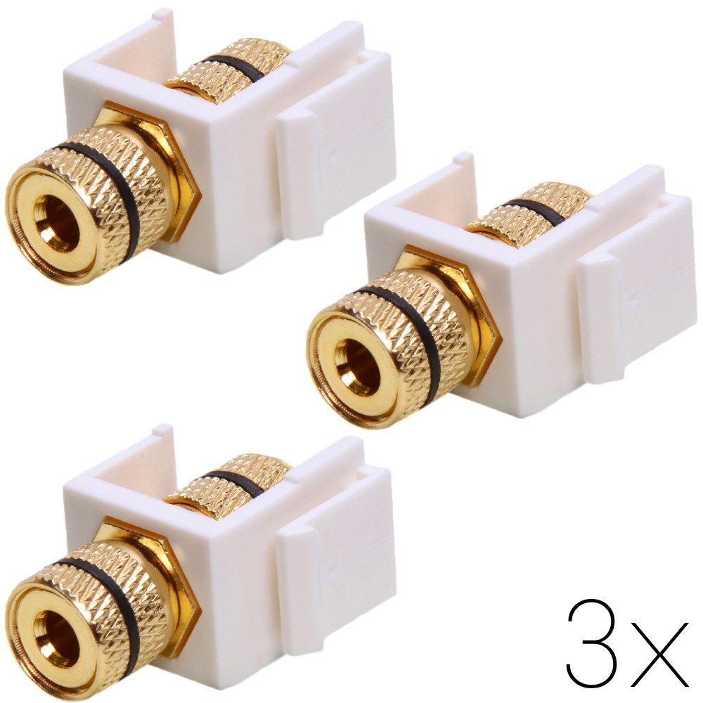 Banana Keystone Jack Black Ring White Speaker Cable Jack Wall Plate Patch Panel
