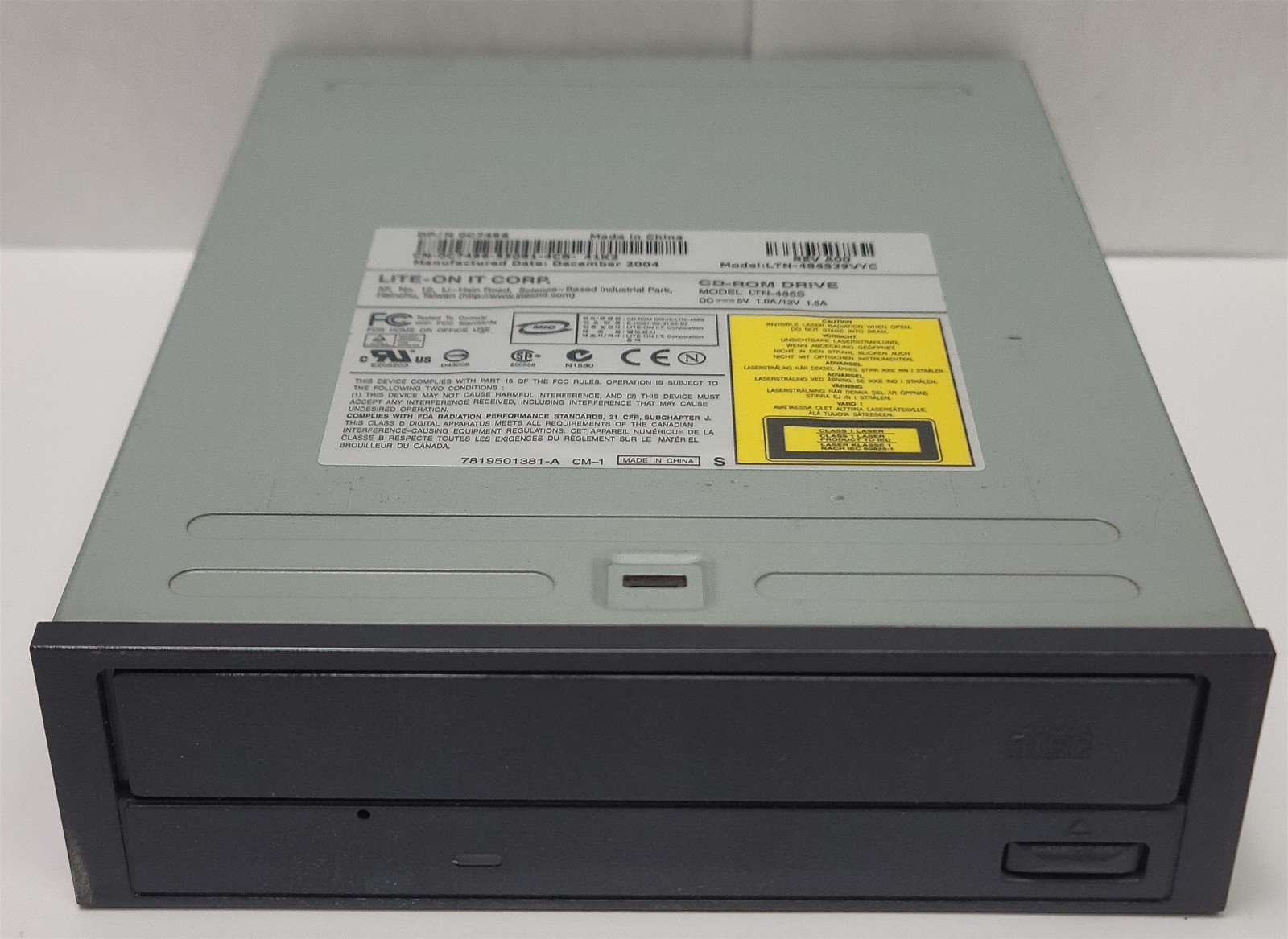 Lite-On LTN-486S CD-ROM 5.25" Drive, PATA/IDE/40-Pin, tested w/pics