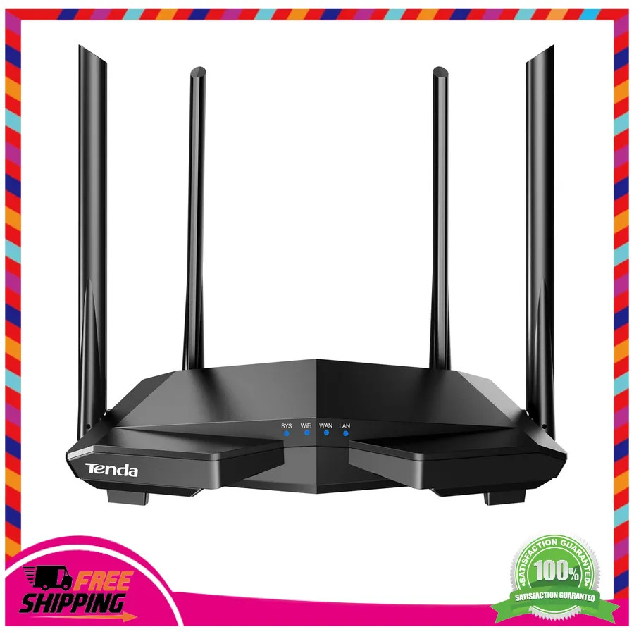 Tenda AC6 AC1200 Smart Dual Band WiFi Router 4 Port Fast Ethernet Wireless