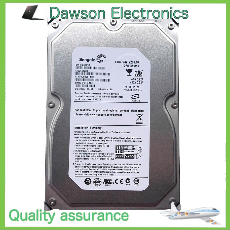 Seagate 250GB ST3250820A 7200RPM PATA IDE 3.5" Desktop HDD Hard Disk Drive