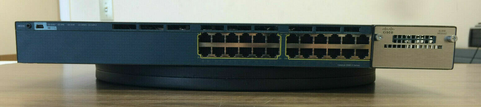 Cisco WS-C3560X-24T-S 24 Port Layer 3 Gigabit Switch 15.2 OS 350W Power Supply