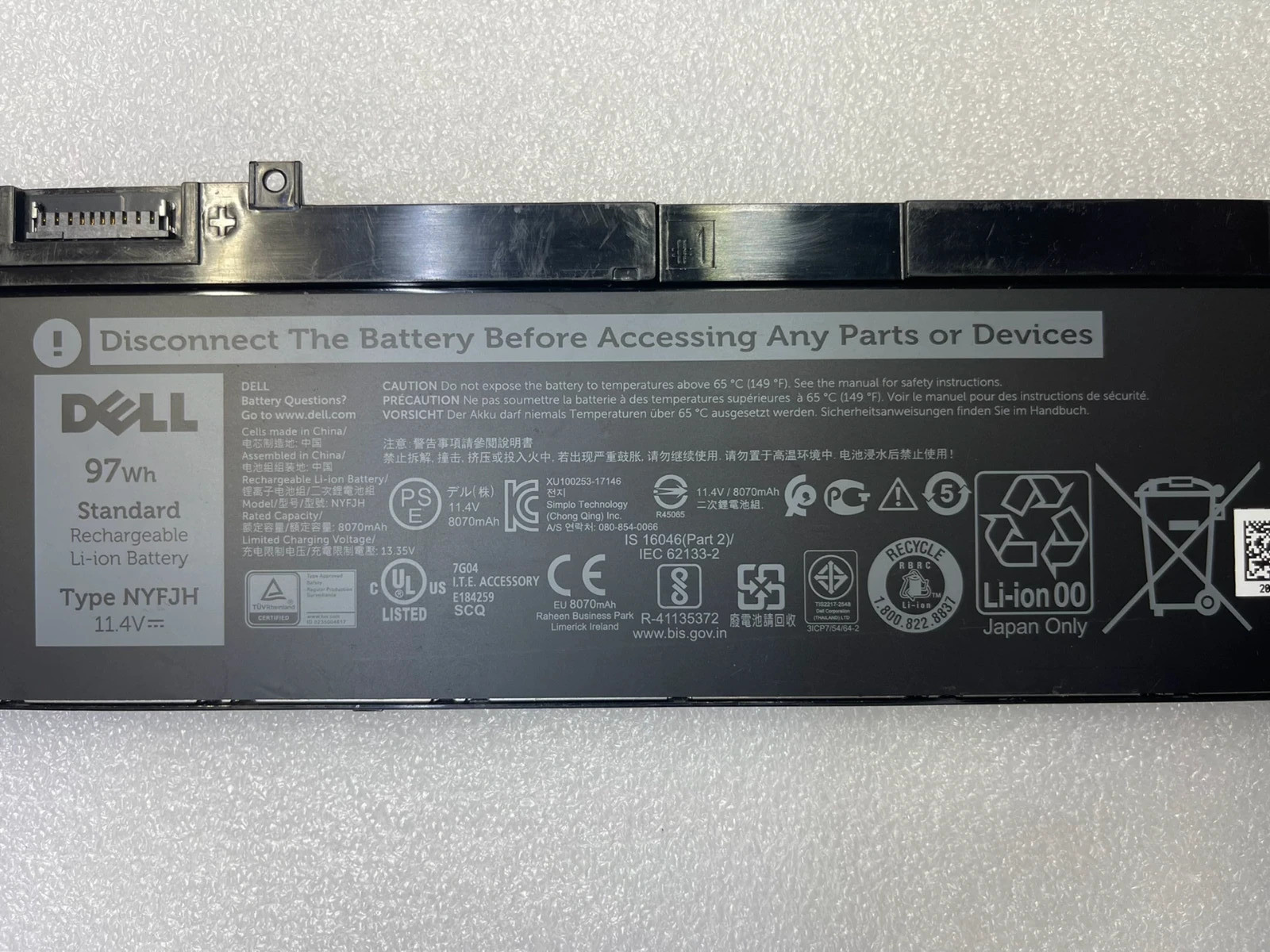 OEM 97Wh NYFJH Battery For Dell Precision 7530 7540 7730 7740 P74F P34E Series
