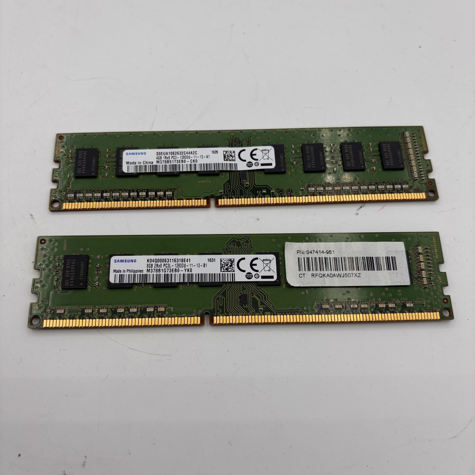 12GB - Samsung 4GB DDR3L PC3L-12800U & 8GB DDR3 PC3-12800U RAM Memory Modules