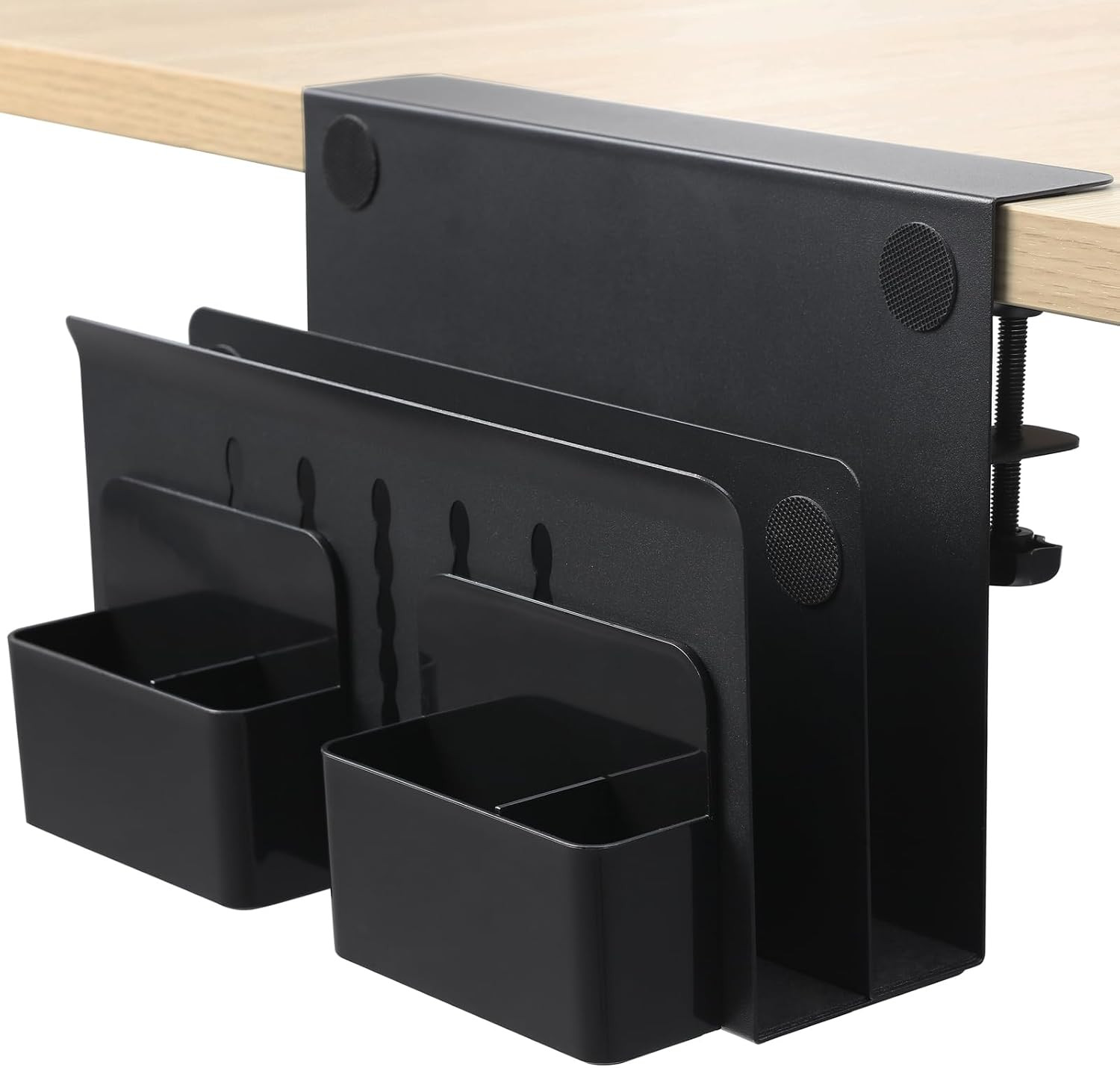 MAXECHO Desk Side Storage, under Desk Laptop Mount, Table Side Hanging File Orga