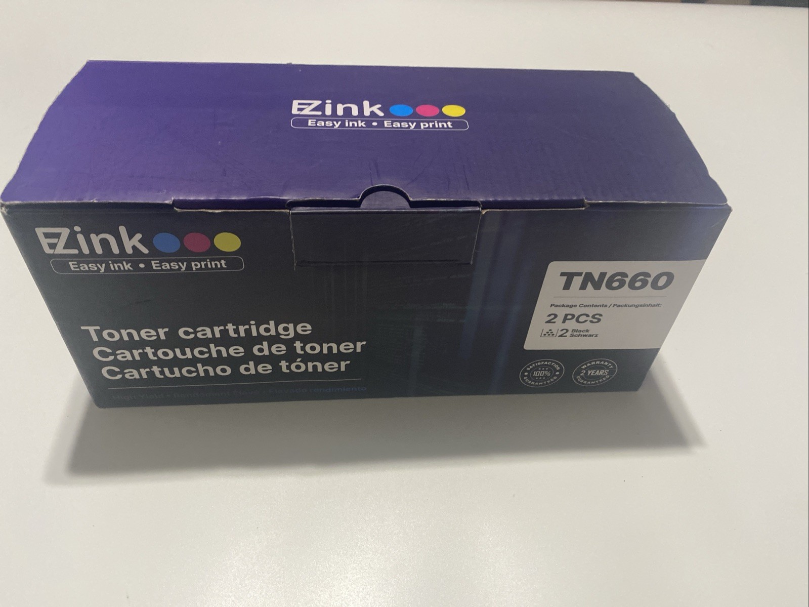 EZink TN660 2 Pcs Laser Toner Cartridge New open Box & Sealed For Brother