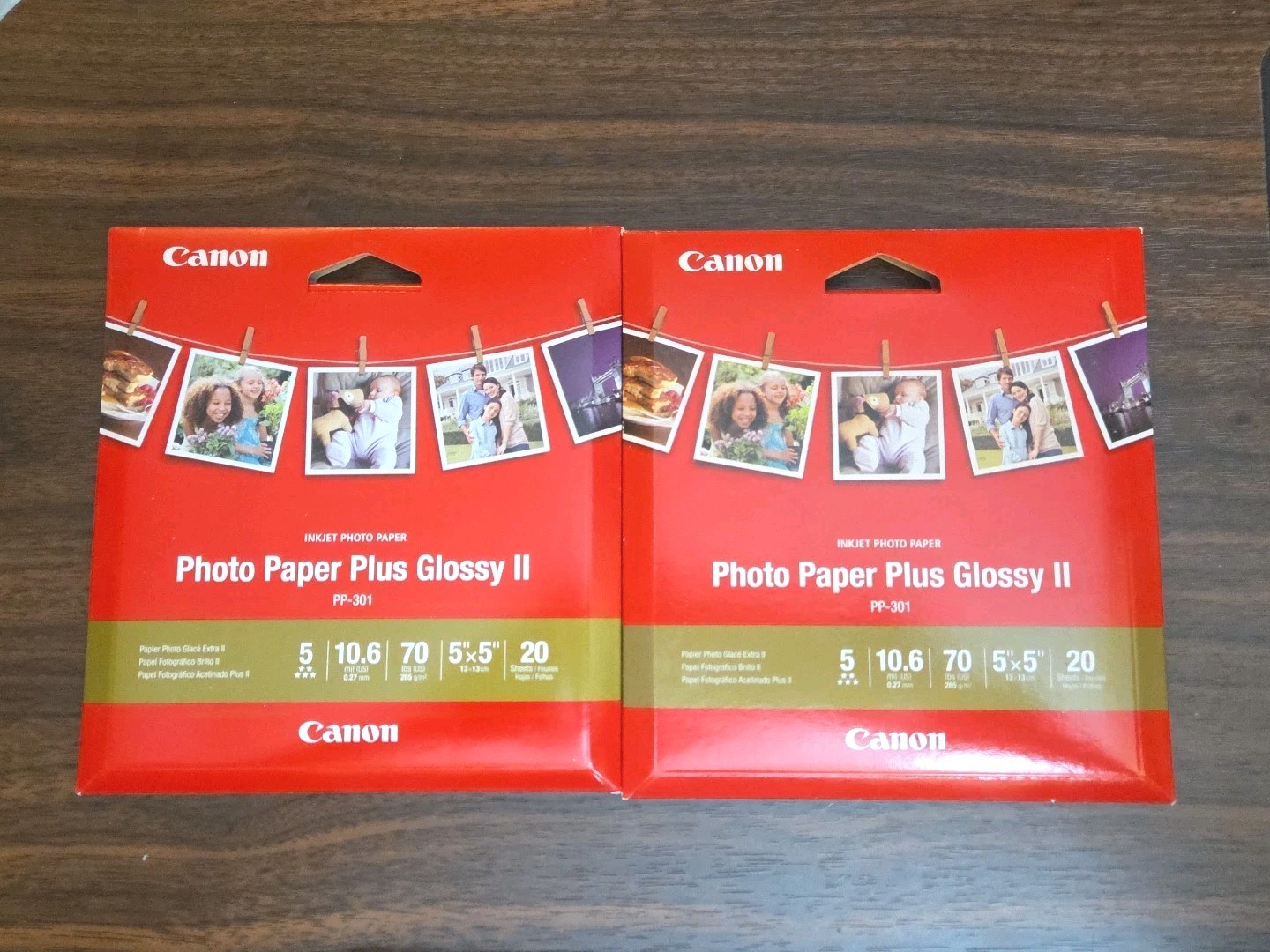 NEW 5x5" Canon Photo Paper Plus Glossy II 20 Sheets Inkjet PP-301