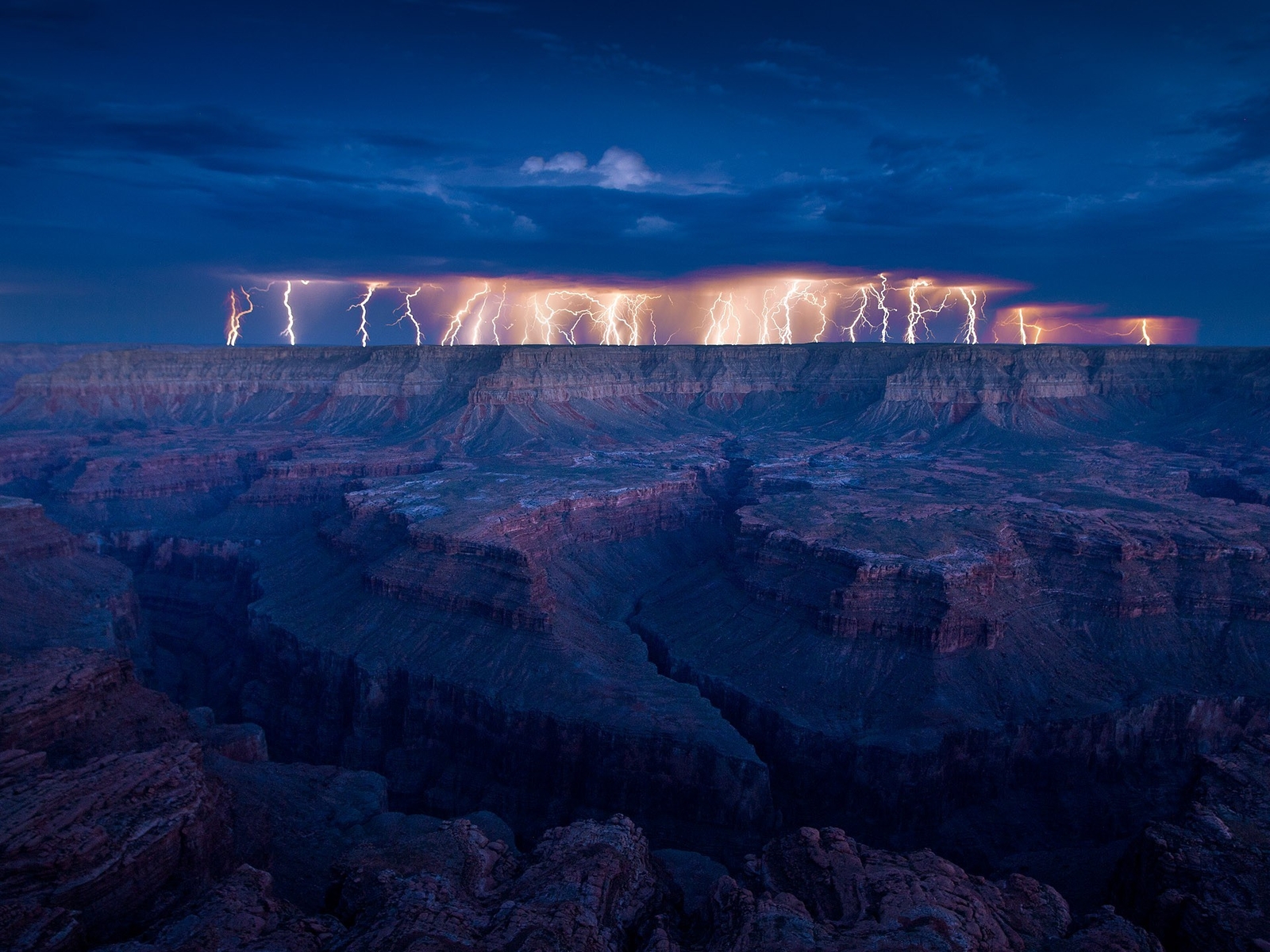 Landscape canyon storm nature grand usa lightning rocks Custom Gaming Mat Desk