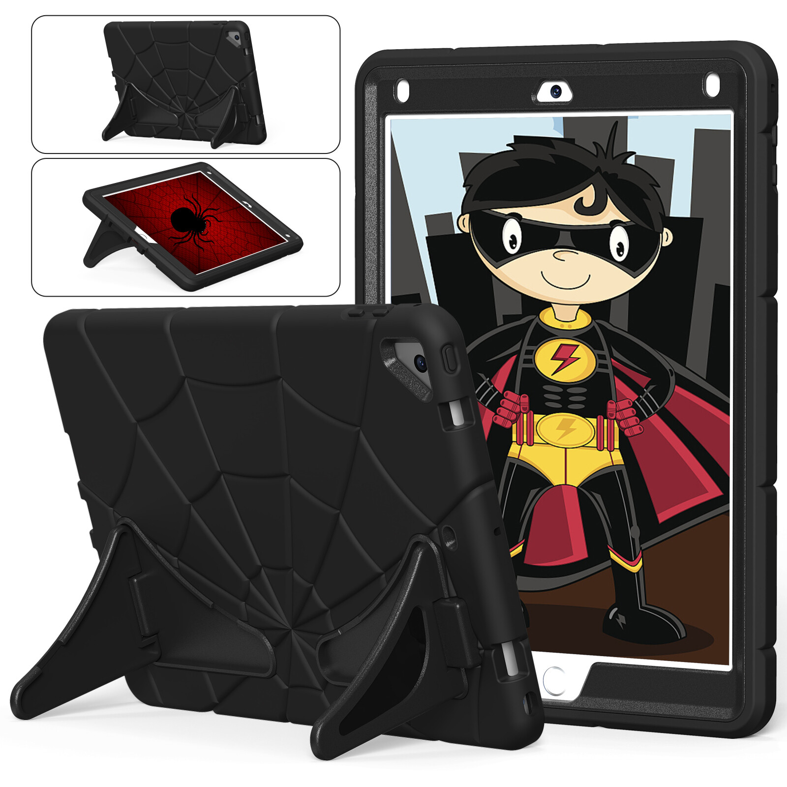 For iPad A16 11th 10th 9th 8th 7th 6th 5th Gen Heavy Duty Kids Case Stand Cover